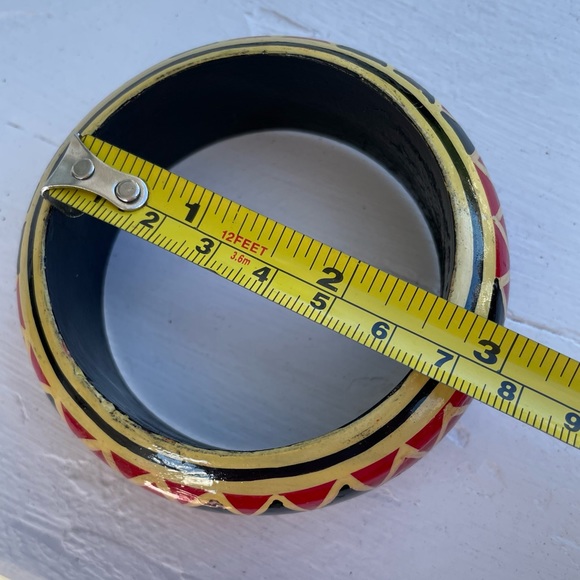 Hand-Painted Wooden Bangle - Picture 2 of 7